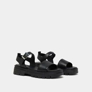 Jonah Paris Platform Sandals with Straps Black Leather Straps Women's EU 38